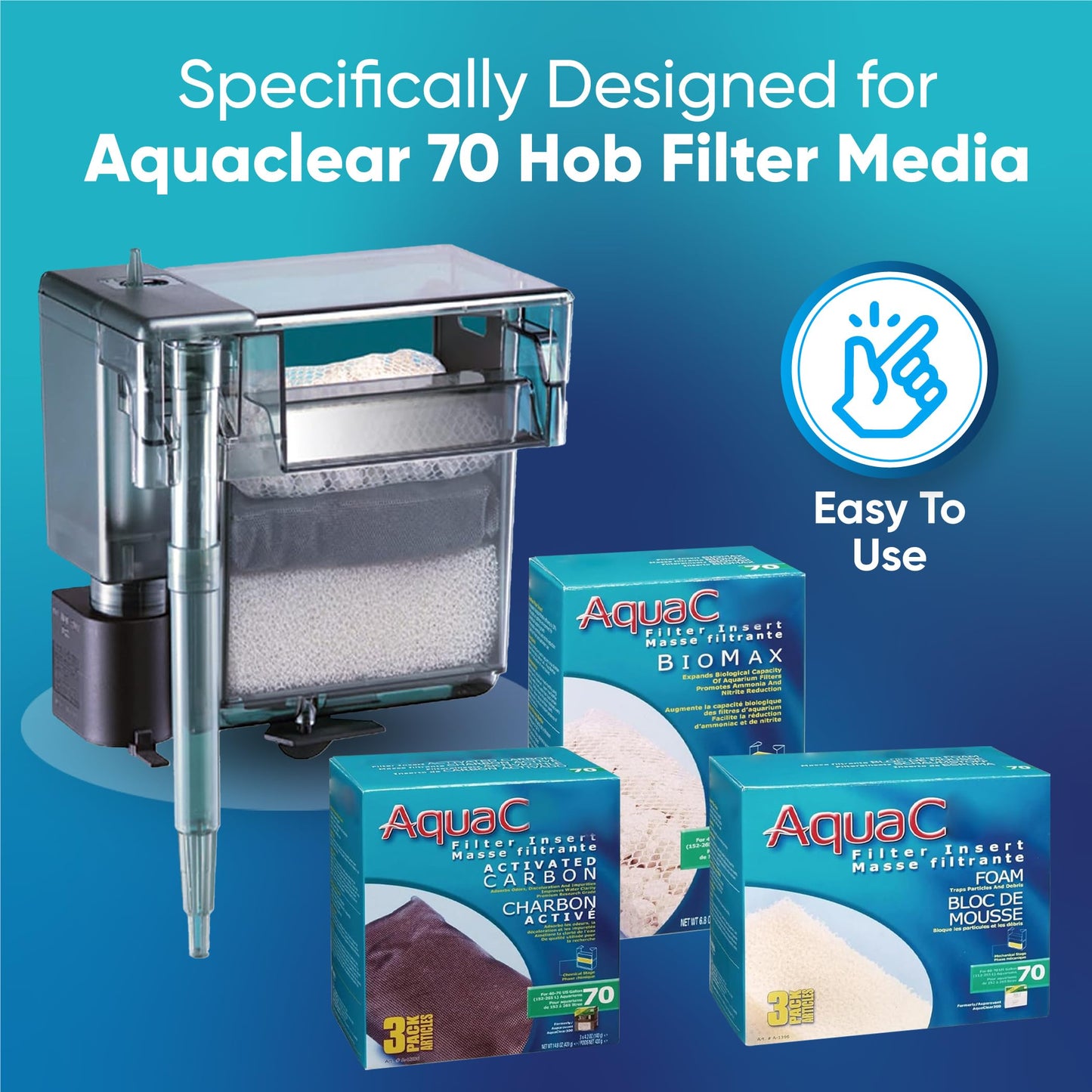 Fluval AquaClear 70 HOB Filter Media Kit