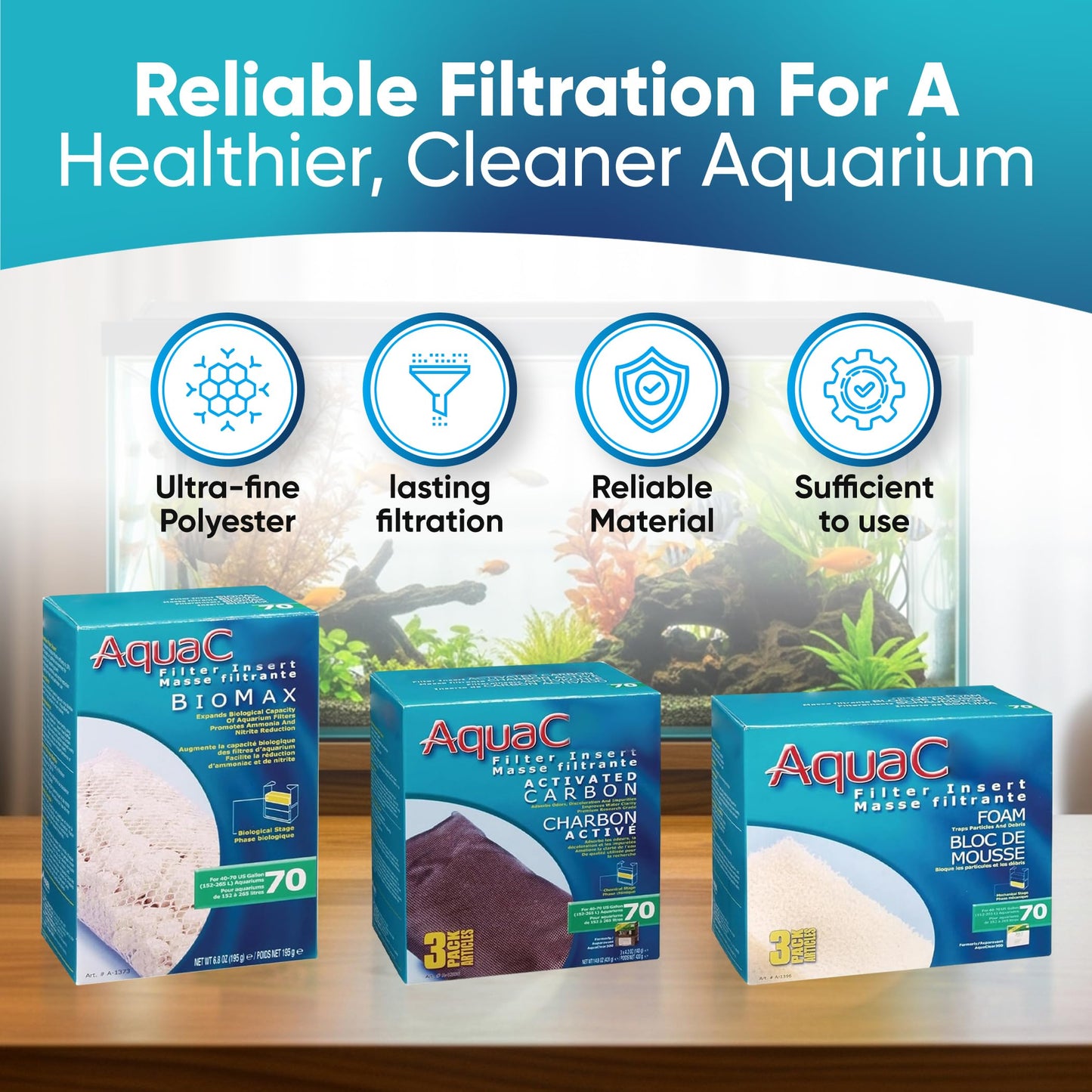 Fluval AquaClear 70 HOB Filter Media Kit